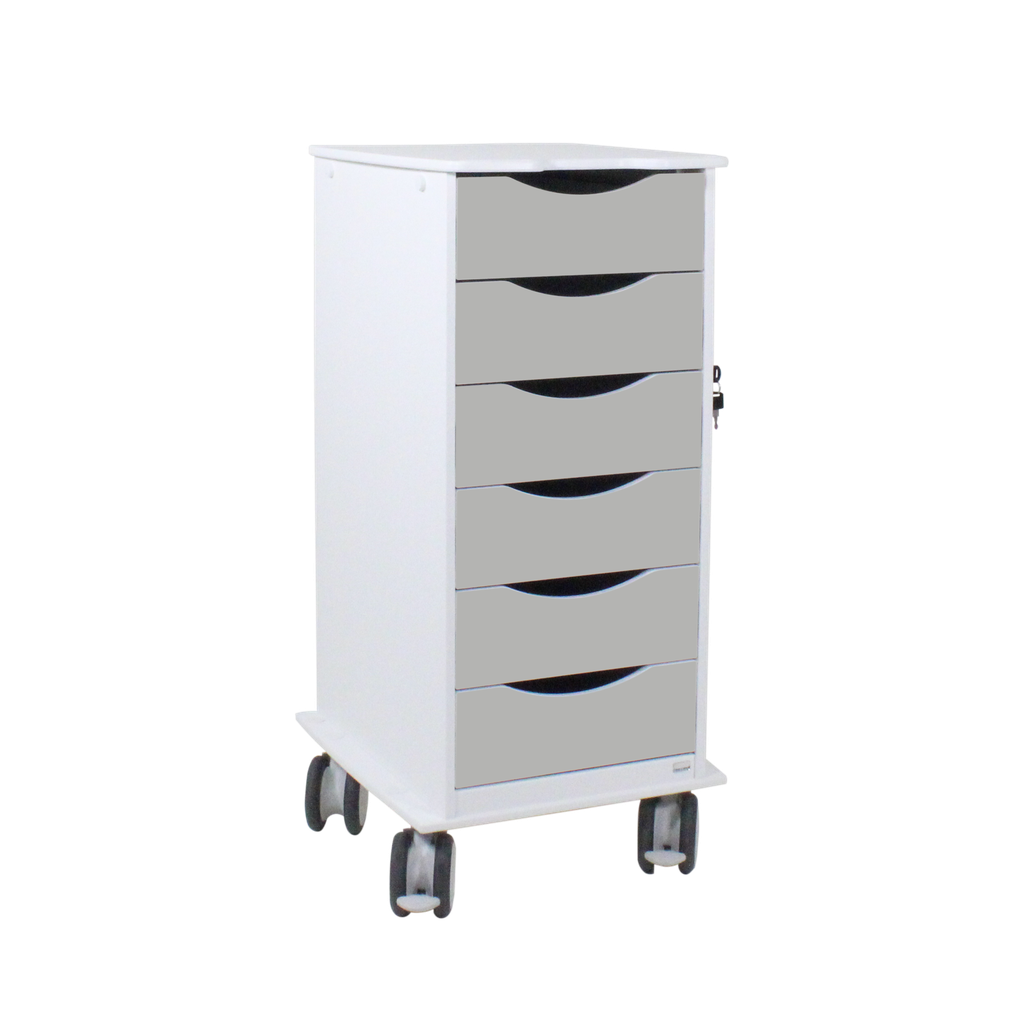 TrippNT 54049 Core SP 6-Drawer Cart Dolphin Gray HDPE Full Front View