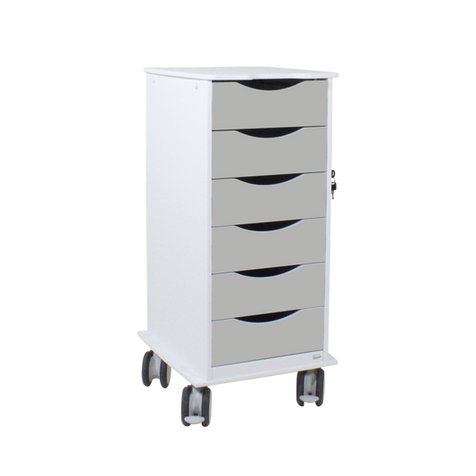 TrippNT 54049 Core SP 6-Drawer Cart Dolphin Gray HDPE Full Front View