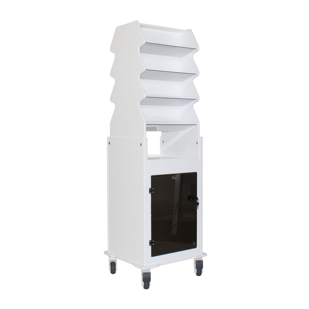 TrippNT 54056 Tall Narrow Suture Cart - 19.625-Inch Wide 58-Inch Tall HDPE Suture Cart Front View