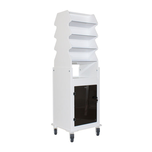TrippNT 54056 Tall Narrow Suture Cart - 19.625-Inch Wide 58-Inch Tall HDPE Suture Cart Front View