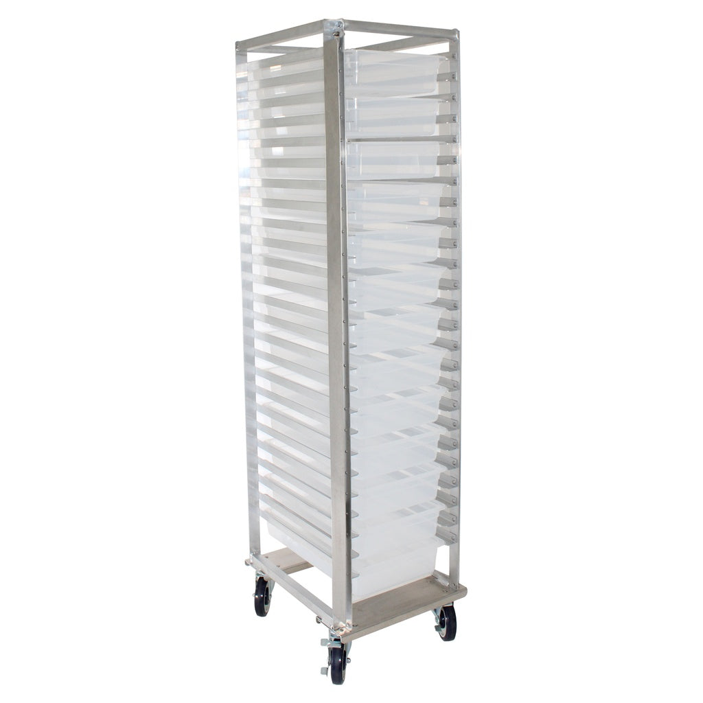 LabFlow Storage Rack with Polycarbonate & Polypropylene Trays, Aluminum 25-Level Cold-Storage Frame — 4 Tray Options, 1 Rack/Each | TrippNT