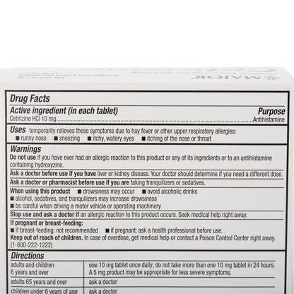 Major® Cetirizine Antihistamine All Day Allergy Relief
