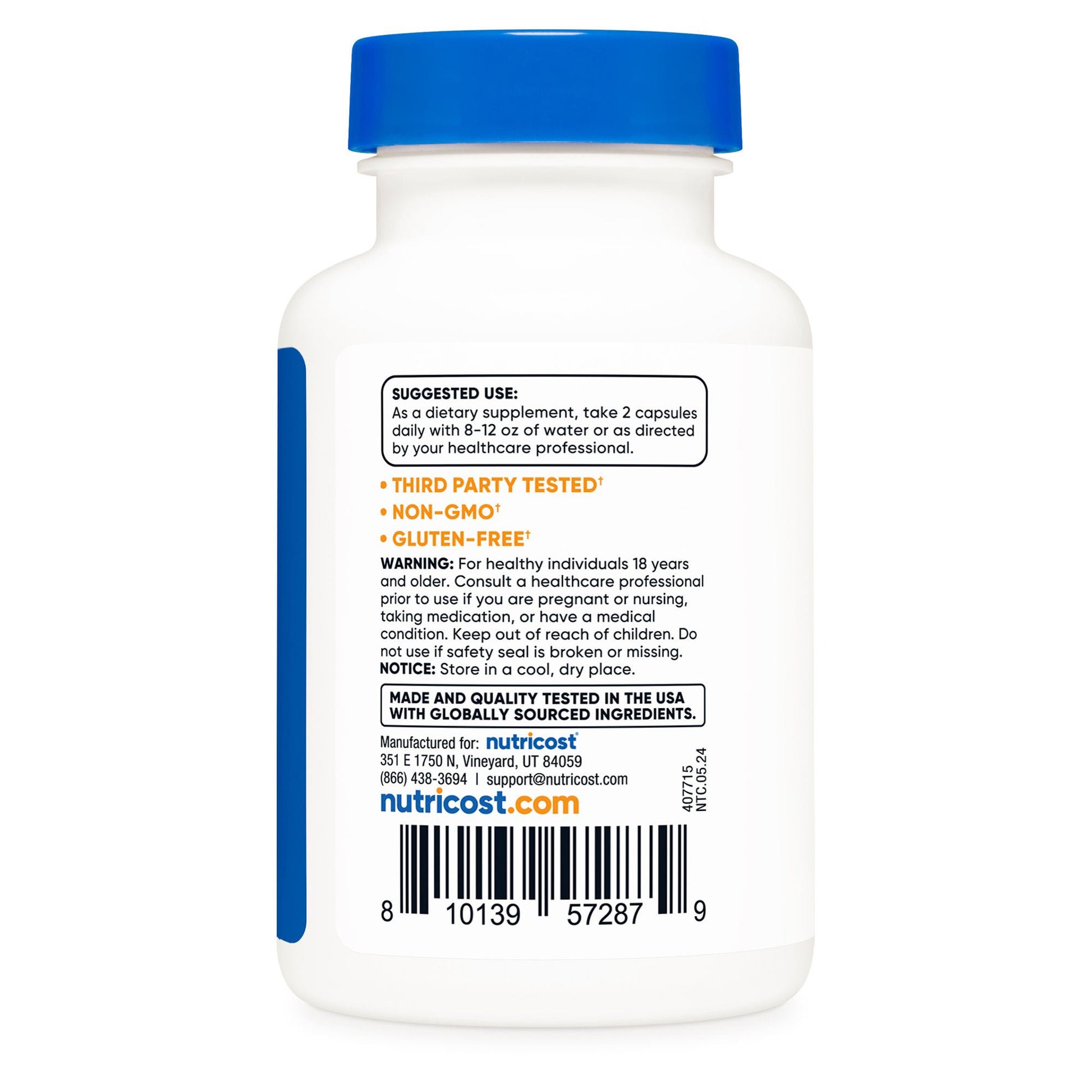 nutricost Dietary Supplement Berberine 600 mg Strength Capsule