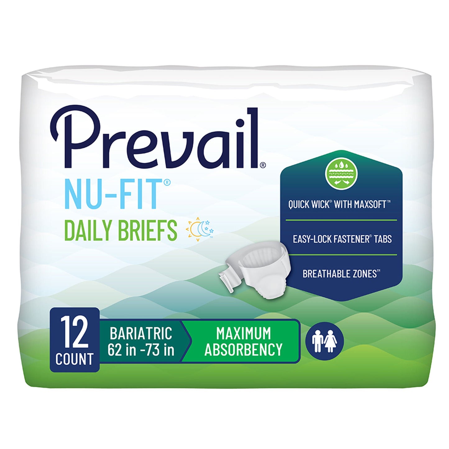 ProCare Unisex Adult Incontinence Brief, Heavy Absorbency, White, 2-XL