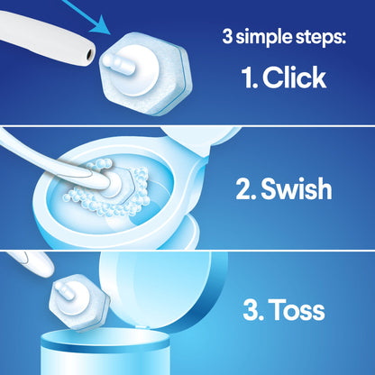 Clorox Toilet Bowl Cleaner Disinfecting Refill Pads Blue / White, 3 Inch, Sponge Head