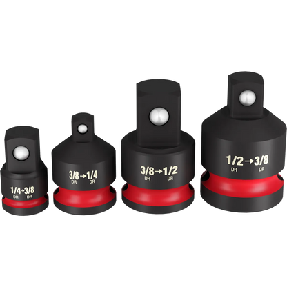 Milwaukee SHOCKWAVE Impact Duty 1/4"-1/2"Drive Adapter Set 49-66-6742 | 4-Piece