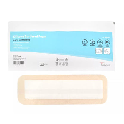 Kendall 5-Layer Foam Dressing With Border Film Backing Silicone Adhesive Rectangle