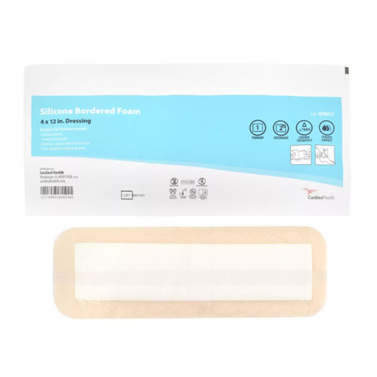 Kendall 5-Layer Foam Dressing With Border Film Backing Silicone Adhesive Rectangle