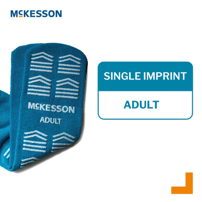 McKesson Slipper Socks, Single Tread, Adult Size, Teal