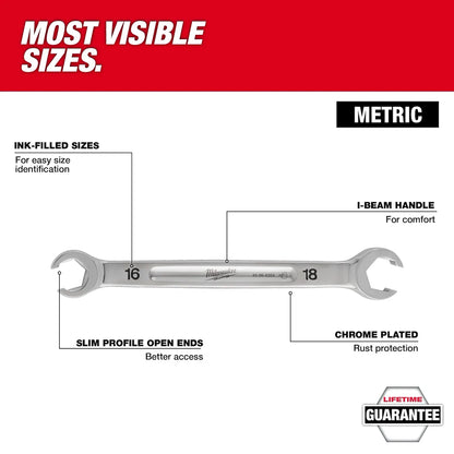 Milwaukee 6pc Double End Flare Nut Wrench Set - Metric 45-96-8355