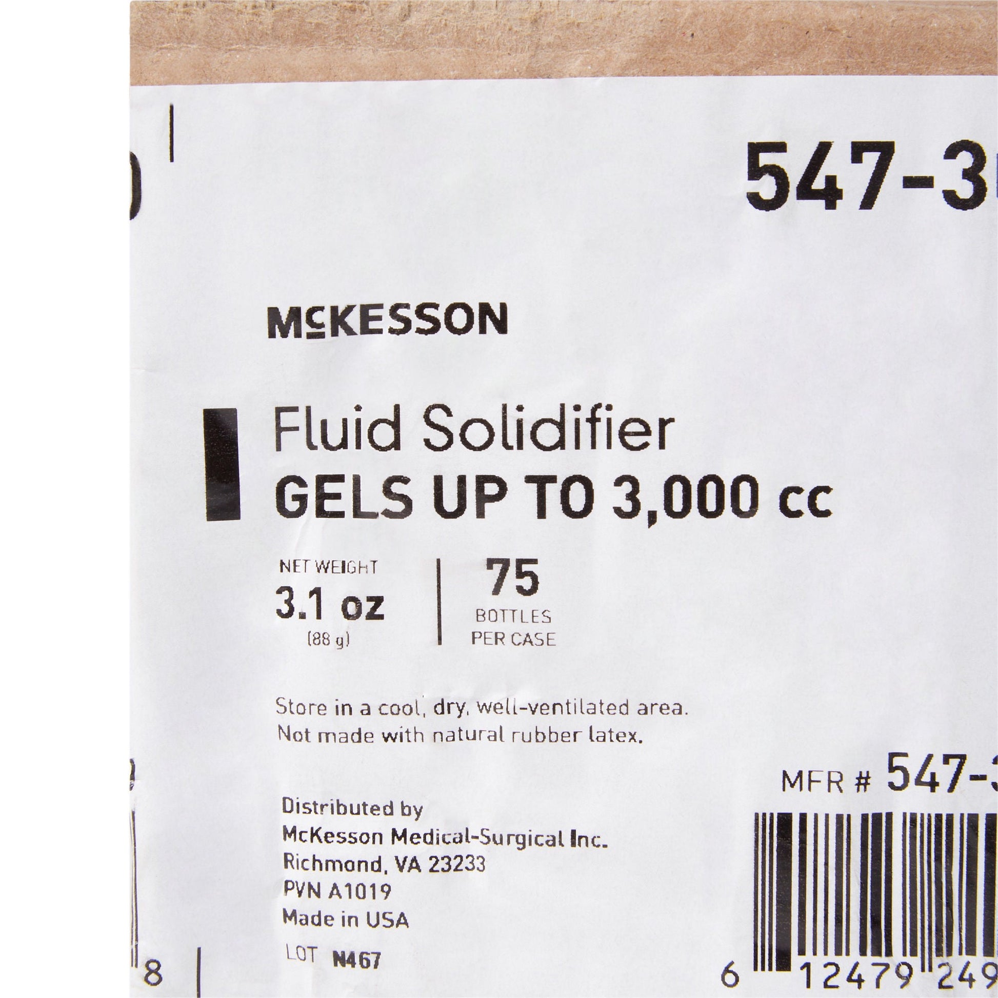 McKesson Fluid Solidifier – Gels up to 3,000 cc – Screw Cap Bottle