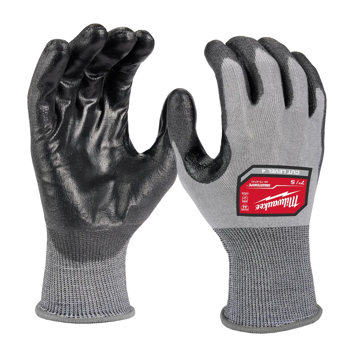 Milwaukee 12 Pair Cut Level 4 High Dexterity Polyurethane Dipped Gloves 48-73-8740B | ANSI Cut A4, 12-Piece