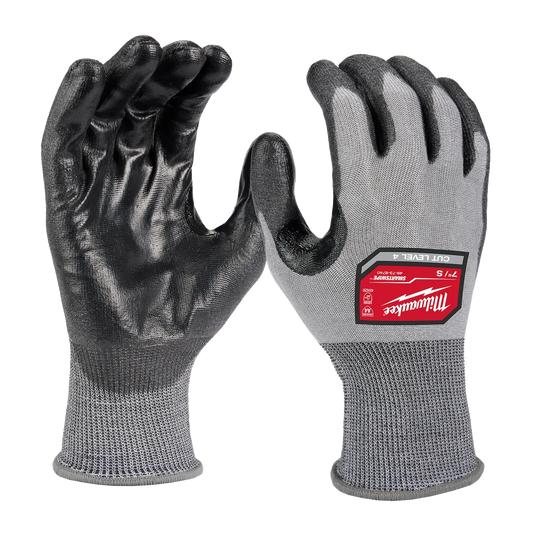 Milwaukee 12 Pair Cut Level 4 High Dexterity Polyurethane Dipped Gloves 48-73-8740B | ANSI Cut A4, 12-Piece