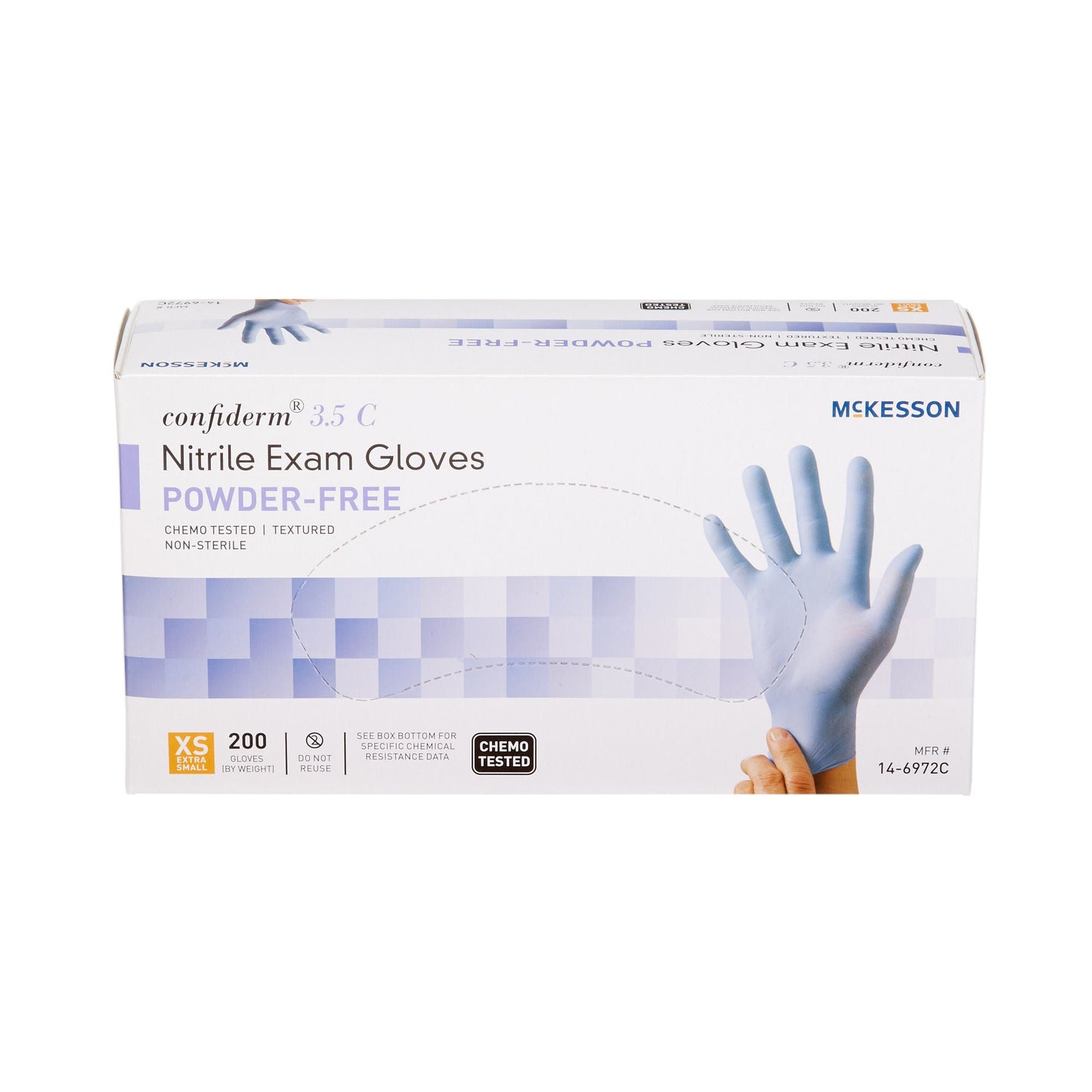 McKesson Confiderm® 3.5C Nitrile Exam Gloves, Blue - view 6