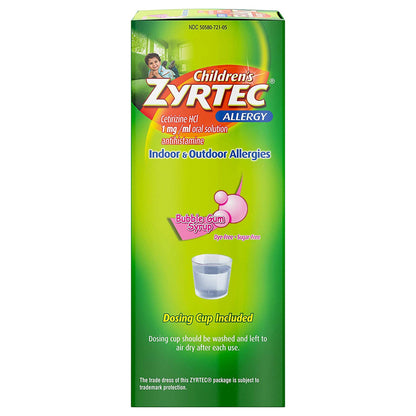 Children's Zyrtec Cetirizine Allergy Relief