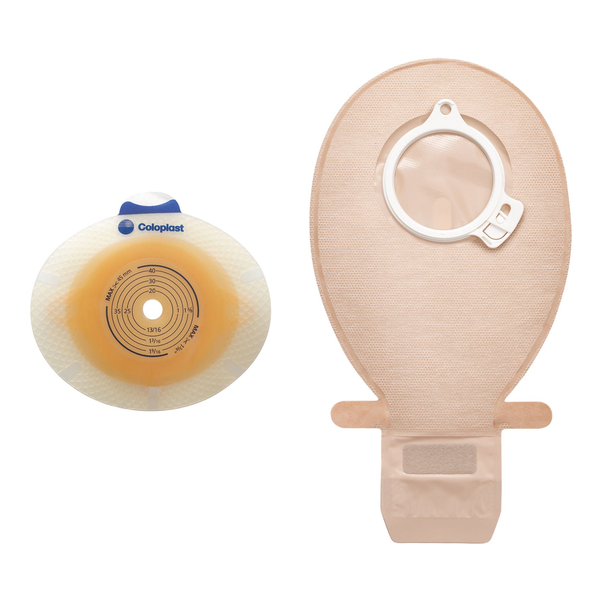 SenSura® Click Convex Light Ostomy Barrier, Stoma Opening, Red Color Match