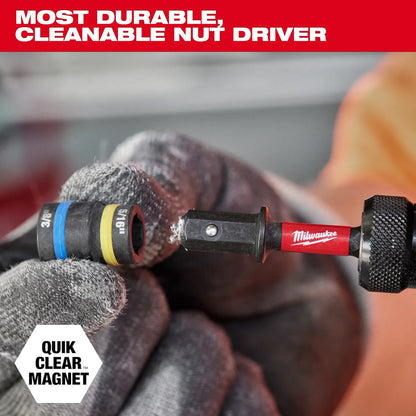 Milwaukee SHOCKWAVE Impact Duty 1/4” and 5/16” x 2-1/4” QUIK-CLEAR 2-in-1 Magnetic Nut Driver 49-66-4542 | 1/4" Drive