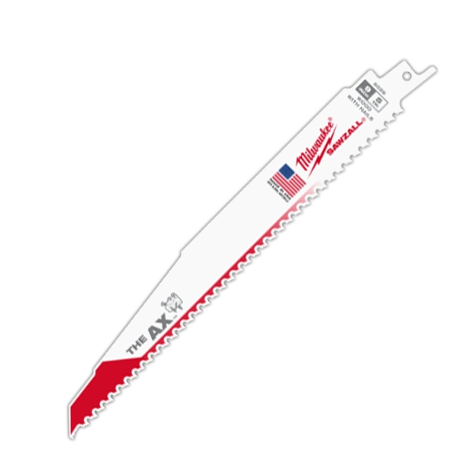 Milwaukee 9" 5 TPI AX SAWZALL Blade for Wood with Nails Bulk 100 48-01-7026 | 9 in Blade Length