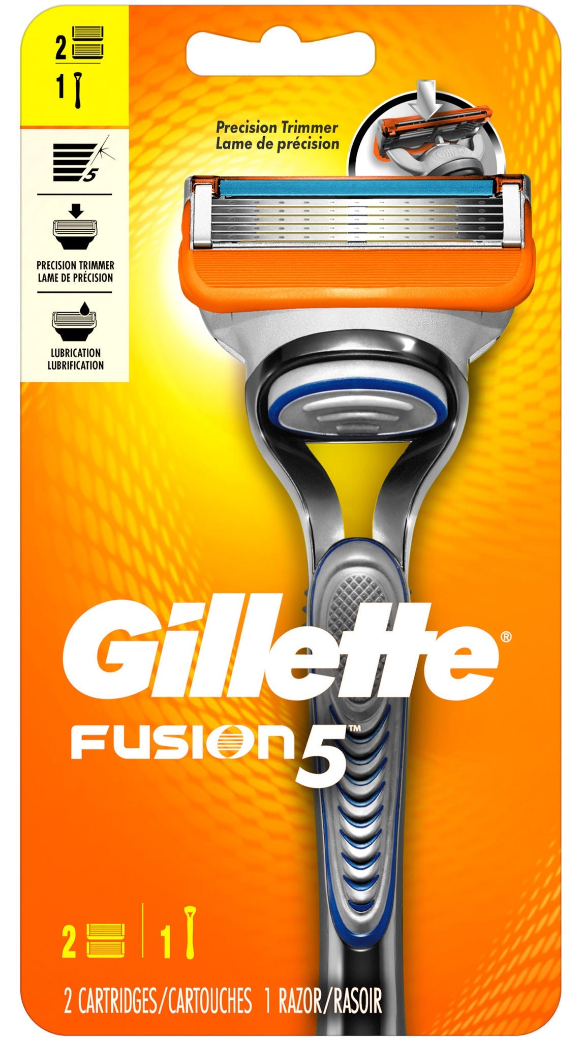 Gillette Fusion5 Personal Razor with Lubricating Strip Double Edge 5 Blade NonSterile Reusable