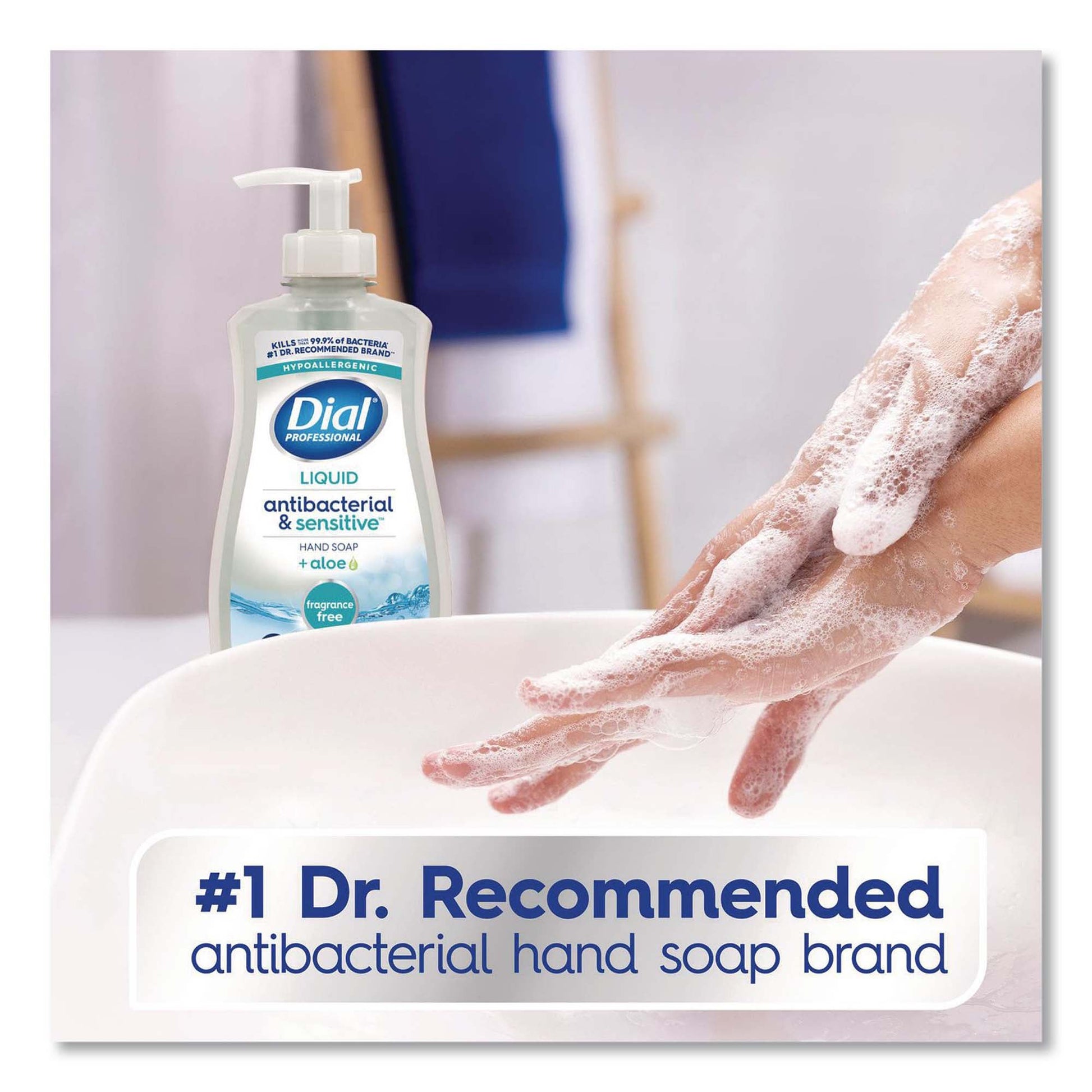 Dial Professional Antibacterial & Sensitive + Aloe Antibacterial Soap Liquid Pump Bottle Unscented