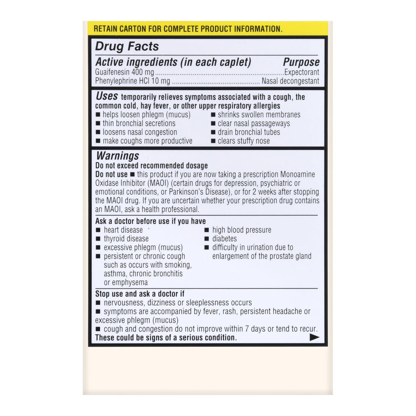 Foster & Thrive™ Chest Congestion Relief PE Guaifenesin & Phenylephrine Caplets