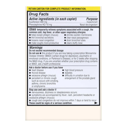 Foster & Thrive™ Chest Congestion Relief PE Guaifenesin & Phenylephrine Caplets