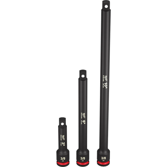Milwaukee 3PC SHOCKWAVE Impact Duty 3/8" Drive Extension Set 49-66-6714 | 3/8 in Drive, 3-Piece