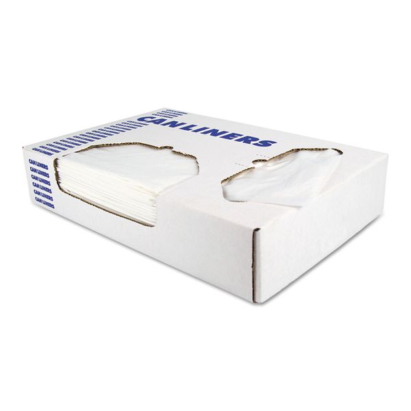 Heritage 16 gallon clear can liners, 24 x 32 in, flat pack case