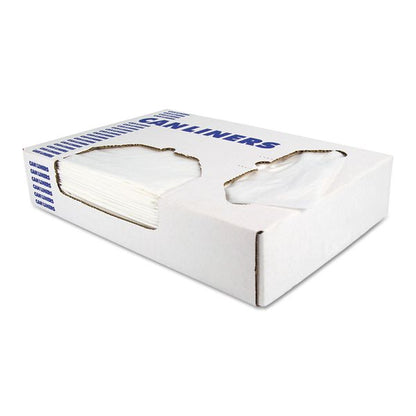 Heritage 16 gallon clear can liners, 24 x 32 in, flat pack case