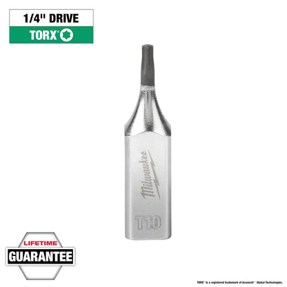 Milwaukee 1/4" Drive T10 TORX Bit Socket 45-34-1001 | 1/4 in Drive