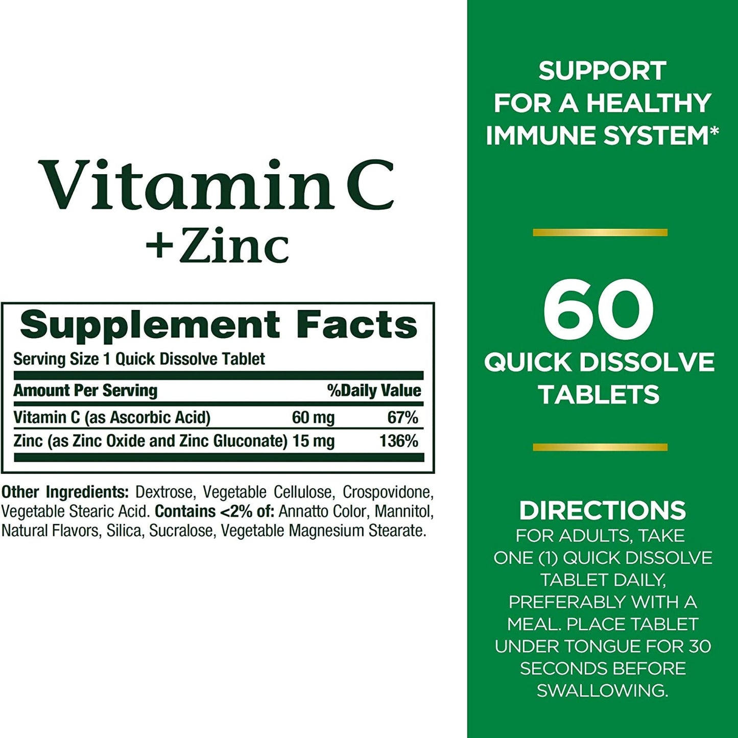 Nature's Bounty® Quick Dissolve Vitamin C plus Zinc