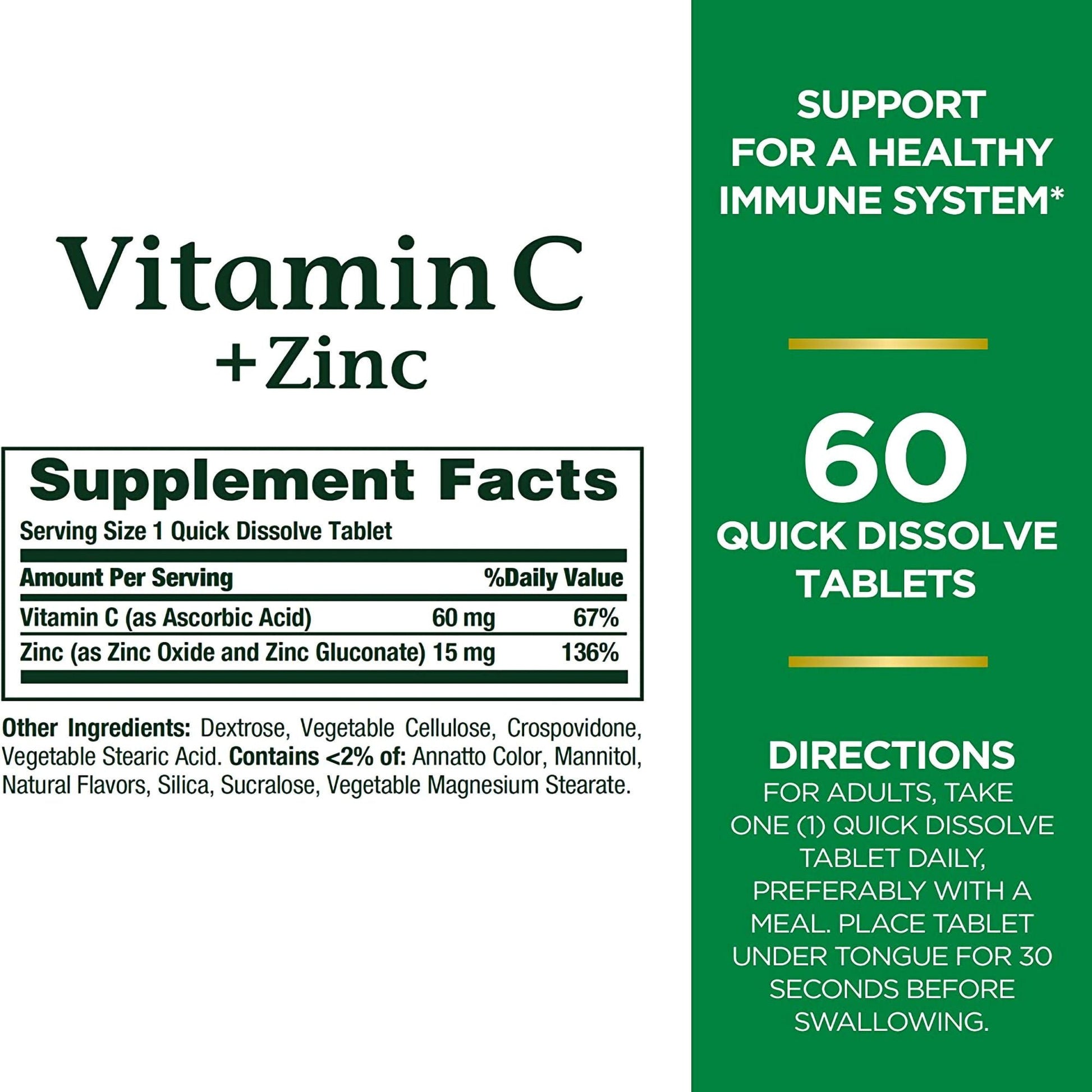 Nature's Bounty® Quick Dissolve Vitamin C plus Zinc