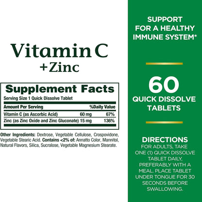 Nature's Bounty® Quick Dissolve Vitamin C plus Zinc