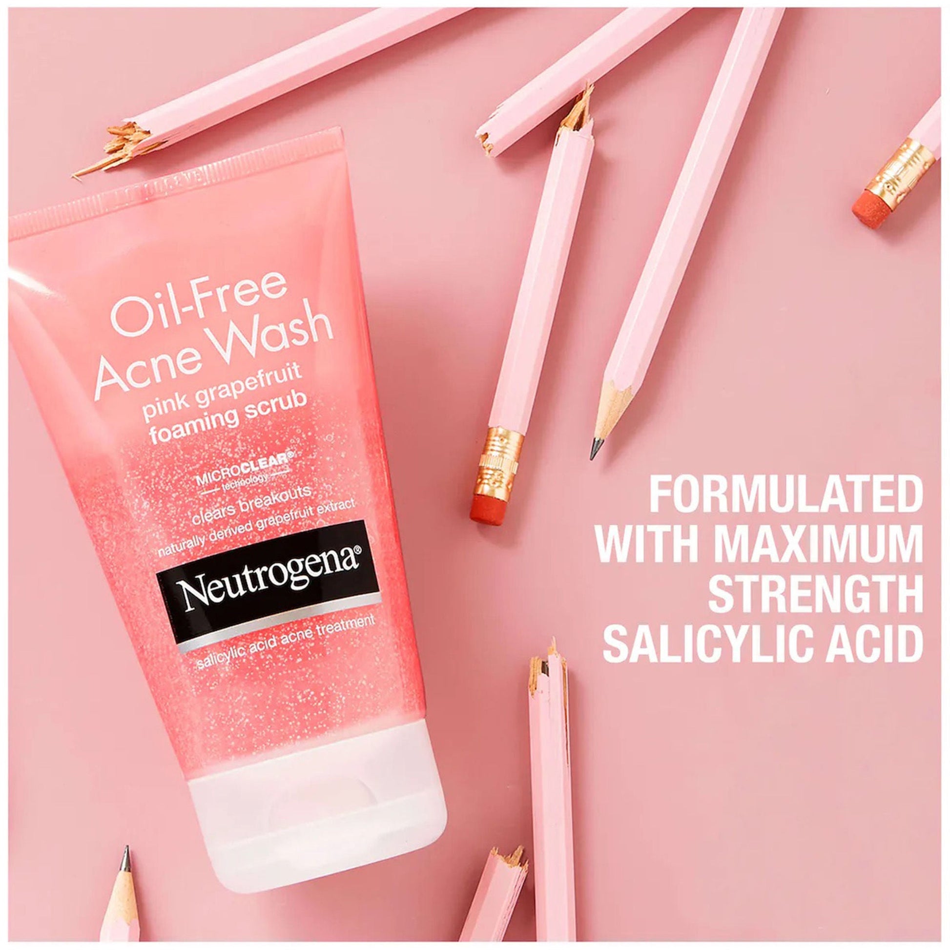 Neutrogena® Oil-Free Acne Wash Pink Grapefruit Foaming Scrub, Tube