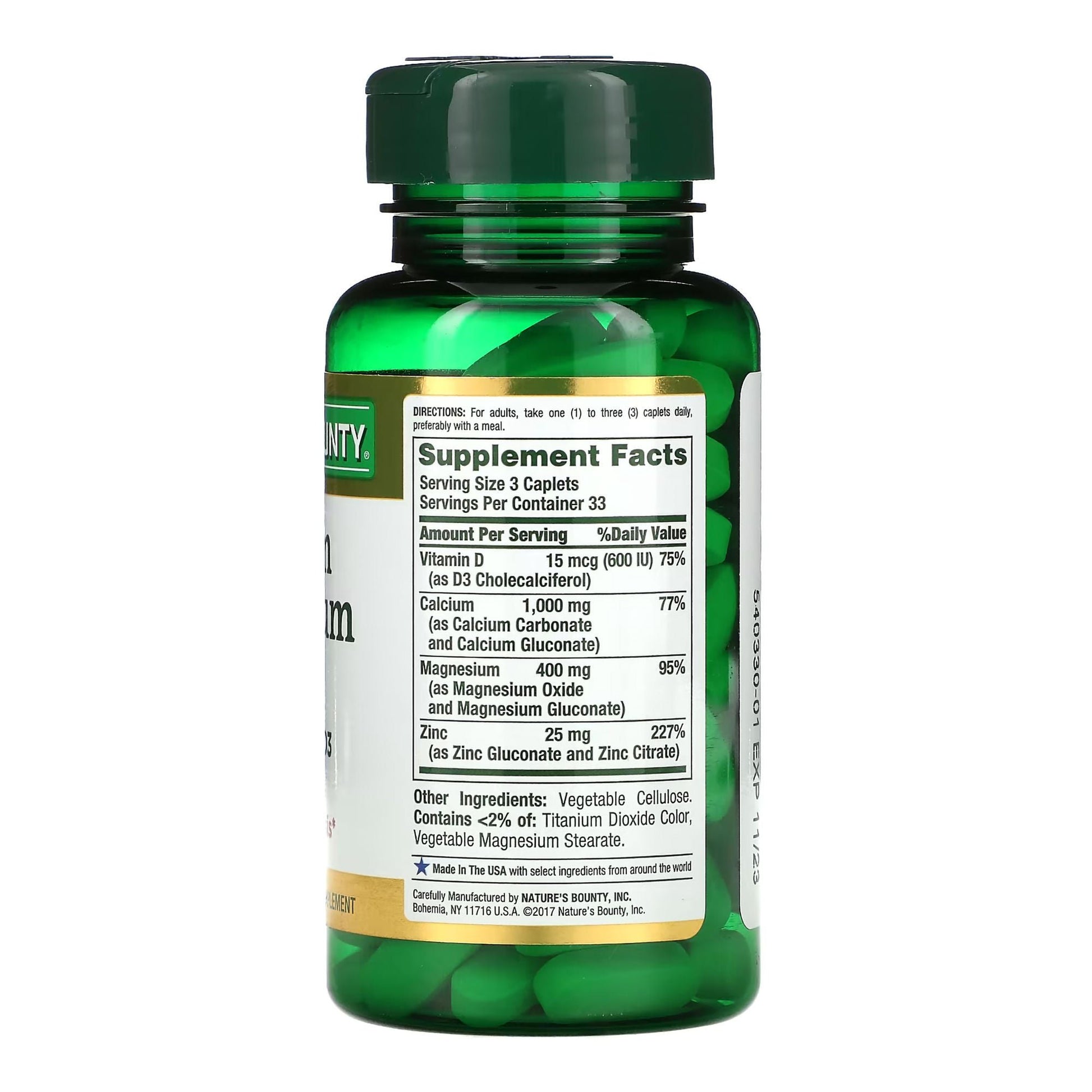 Nature's Bounty® Calcium Magnesium Zinc Coated Caplets