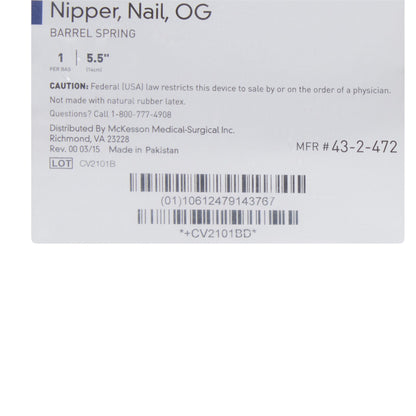 McKesson Nail Nipper, Concave Jaw, 5.5 Inches - view 6