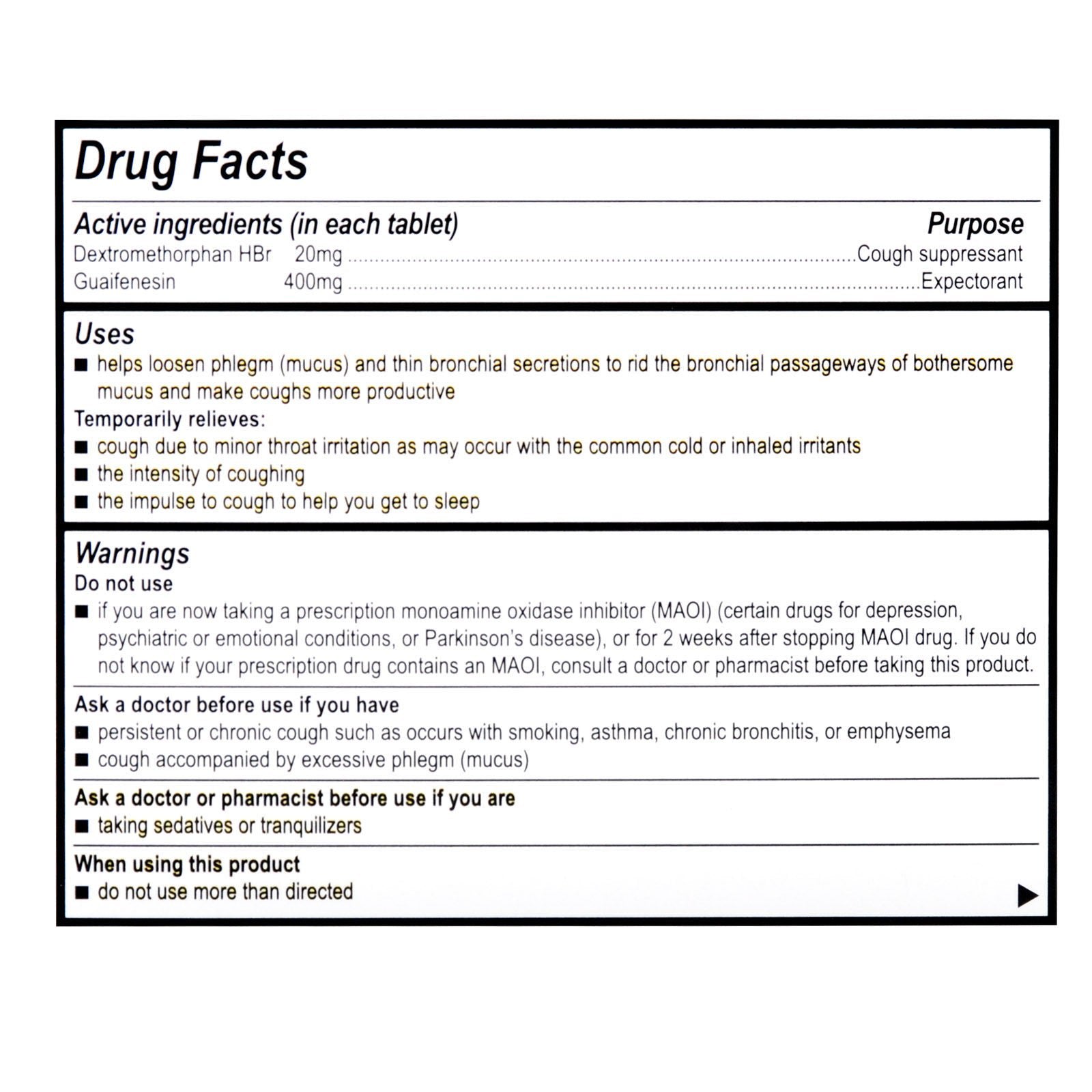 Medique® Medi-Mucus Cough Suppressant and Expectorant Cold & Cough Relief Tablet