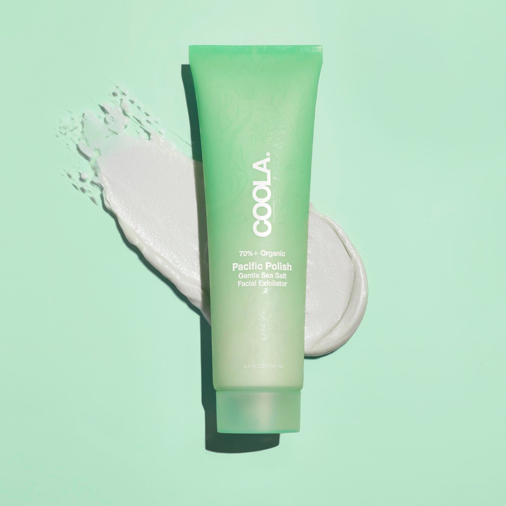 Coola Pacific Polish Gentle Sea Salt Exfoliator Facial Cleanser Cream Tube Scented