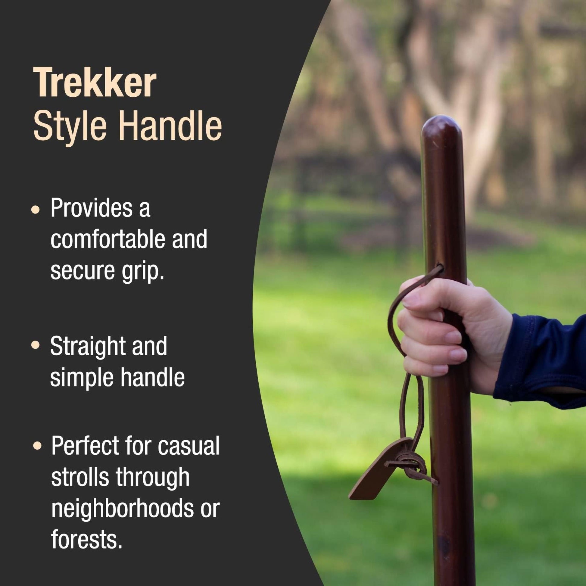 Brazos™ Traditional Straight Pine Handcrafted Walking Stick, 55-Inch, Brown