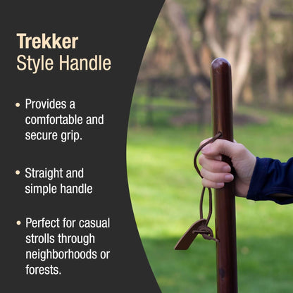 Brazos™ Traditional Straight Pine Handcrafted Walking Stick, 55-Inch, Brown