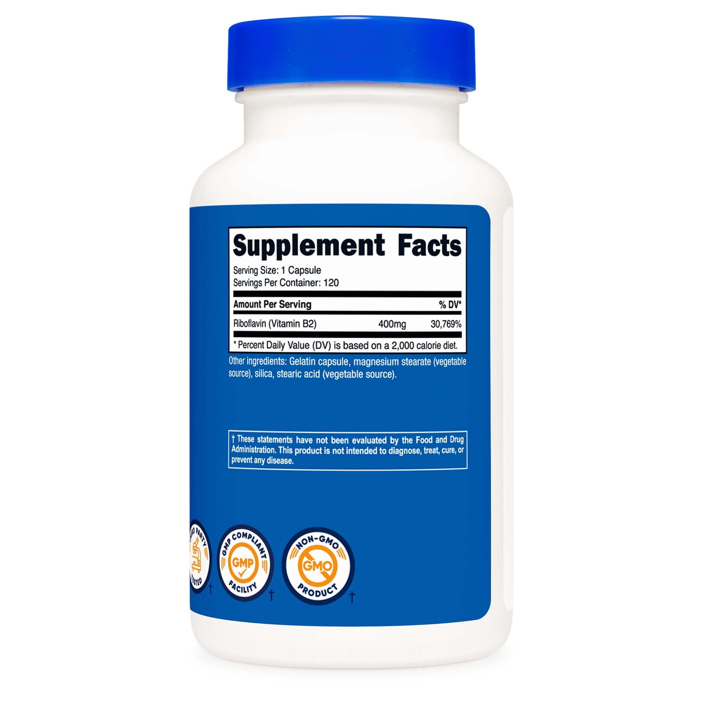 nutricost Vitamin B2 Riboflavin Dietary Supplement Vitamin B2 400 mg Strength Capsule