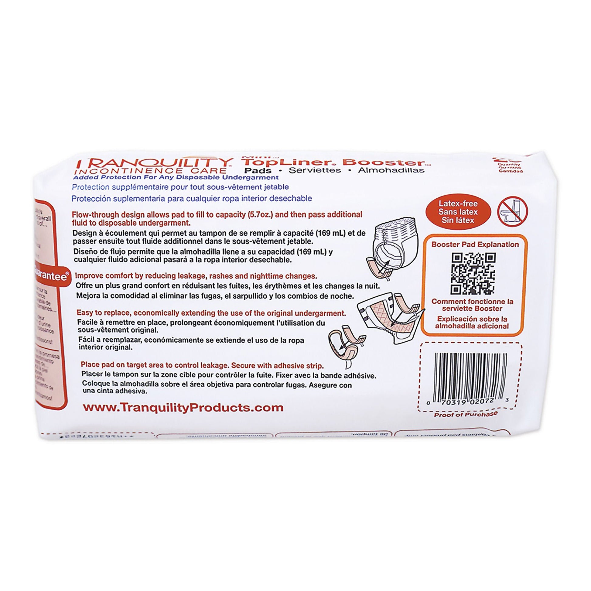 TopLiner™ Incontinence Booster Pad, 2.75 x 10.5 Inch