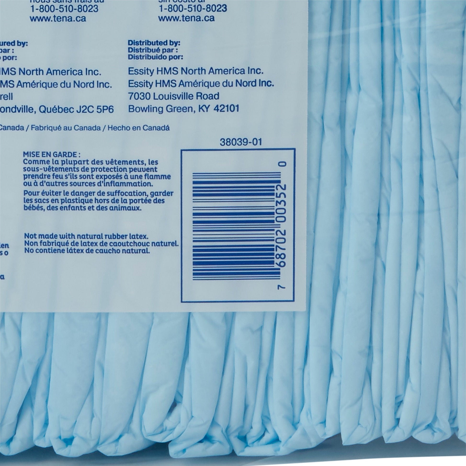 Tena® Regular Underpads, Light Absorbency, Blue, Disposable