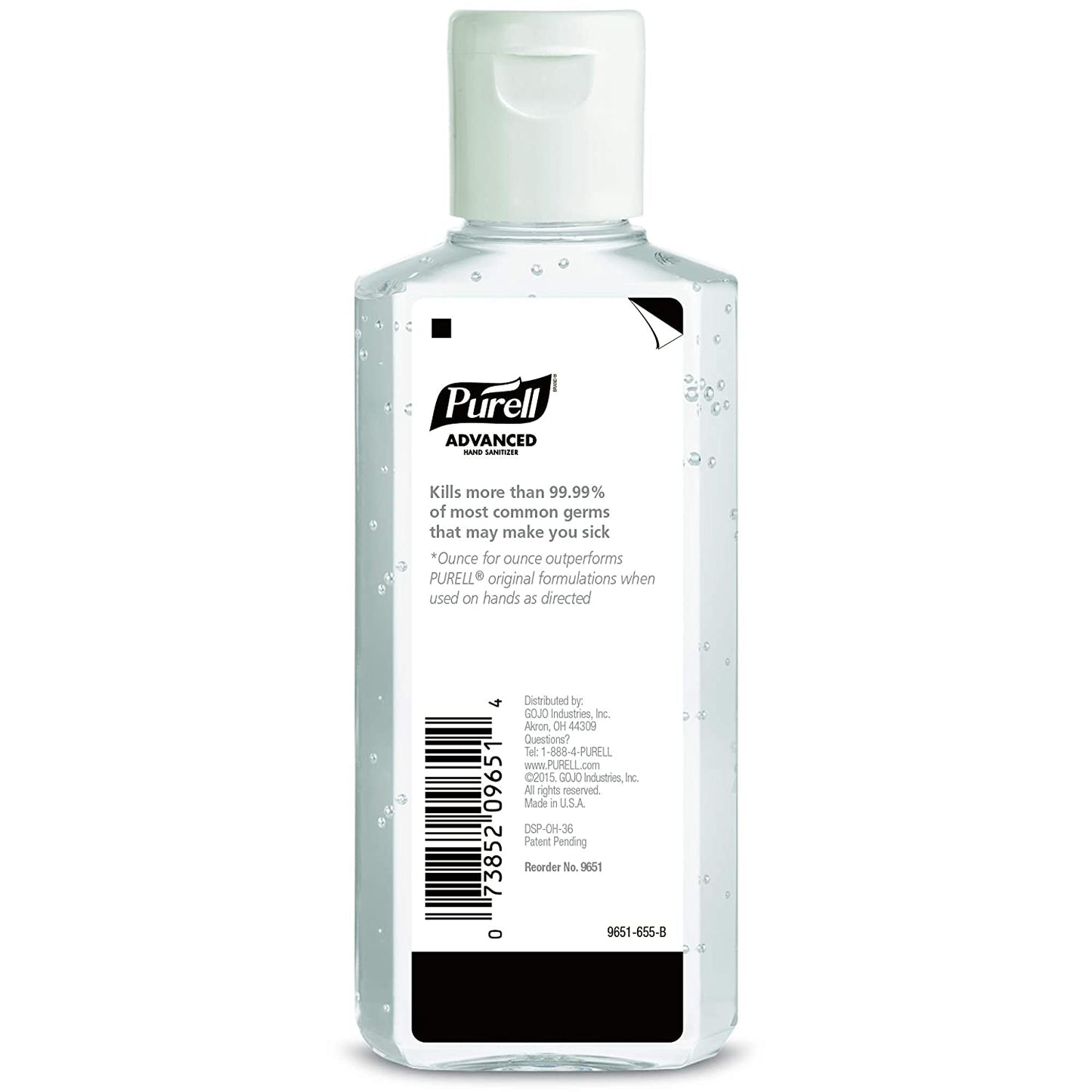 Purell® Advanced Hand Sanitizer 70% Alcohol Gel, Bottle, Fruit Scent