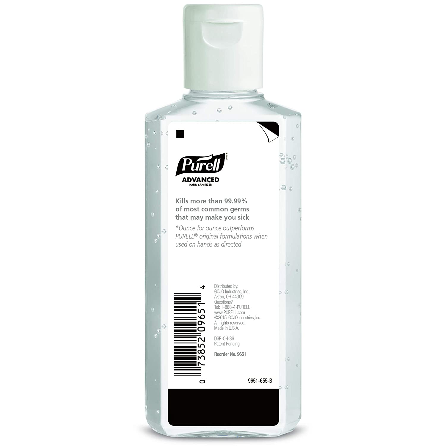 Purell® Advanced Hand Sanitizer 70% Alcohol Gel, Bottle, Fruit Scent