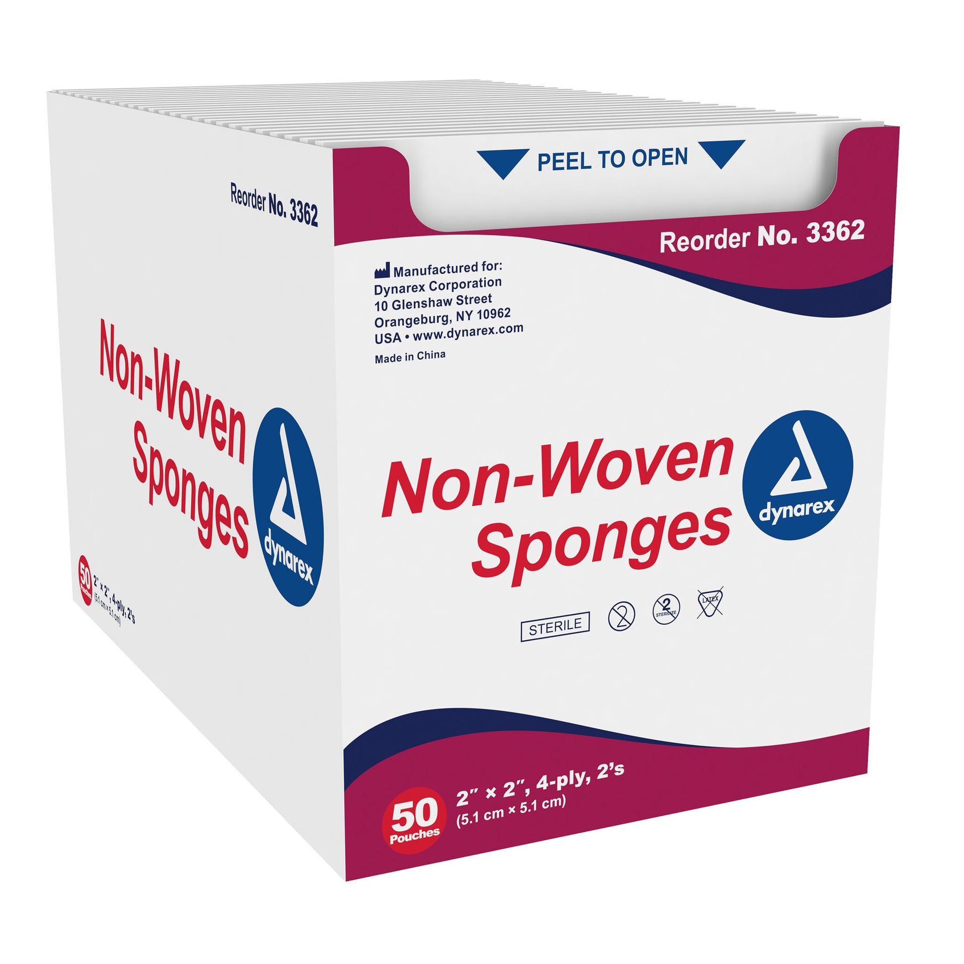 dynarex® Sterile Nonwoven Sponge, Four Ply