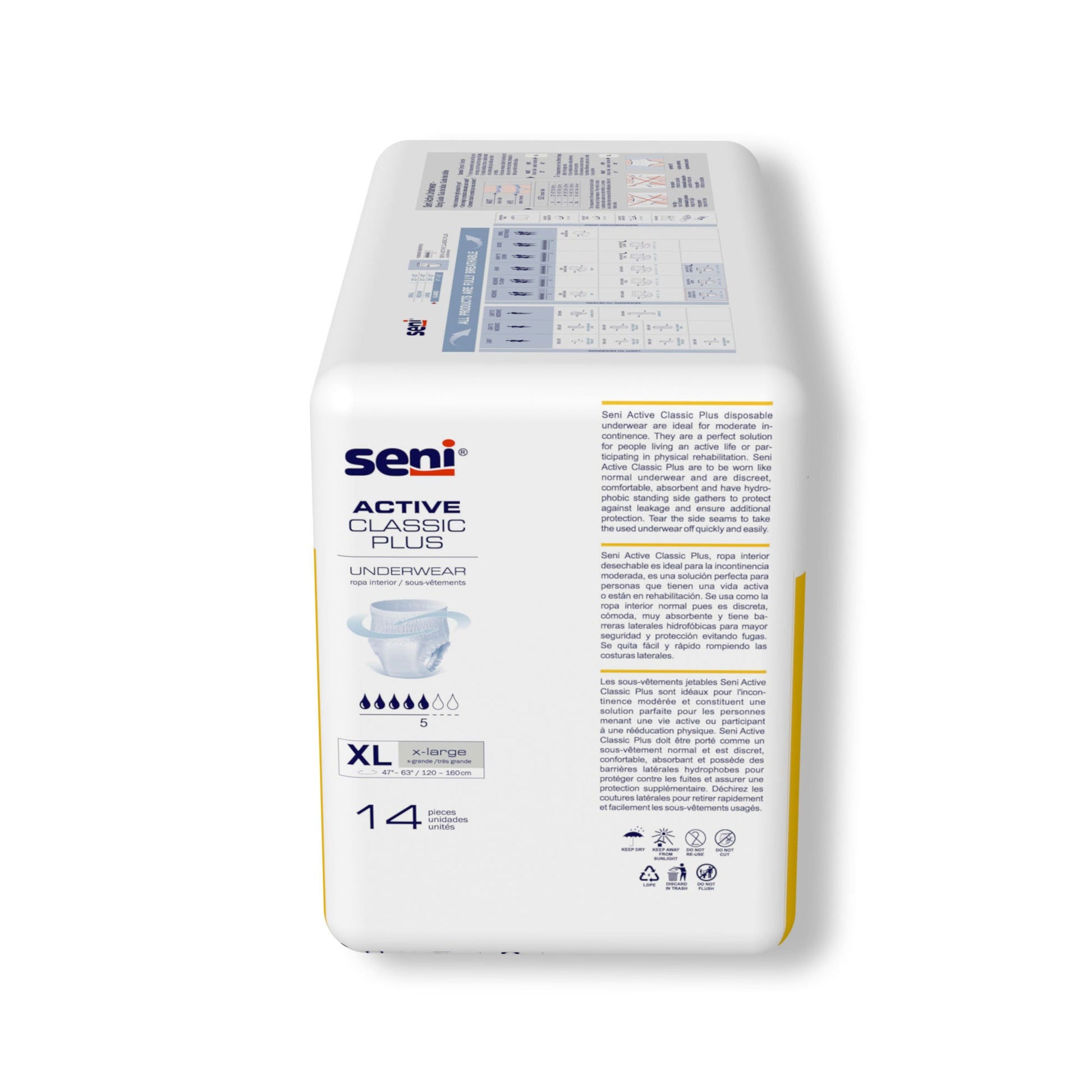 Seni® Active Classic Plus Moderate Absorbent Underwear, Extra Large