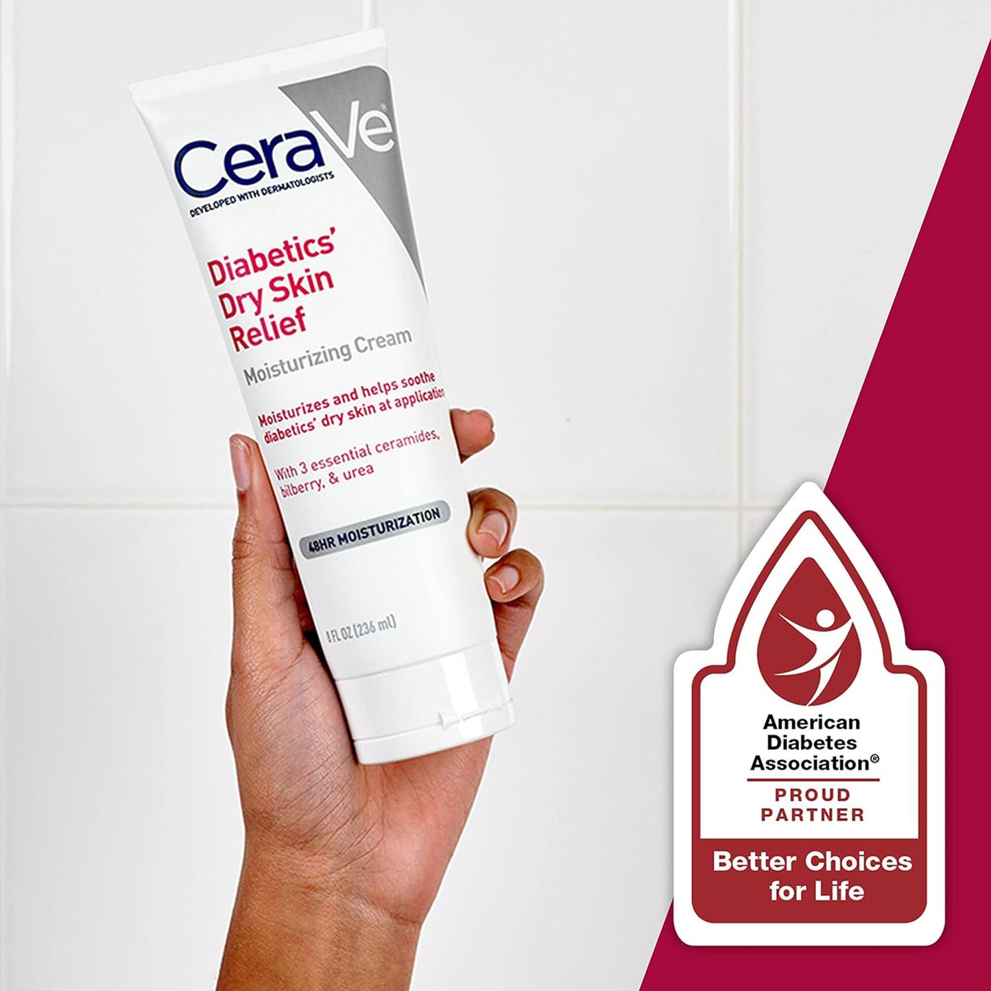 CeraVe® Diabetics' Dry Skin Relief Moisturizing Cream, Tube