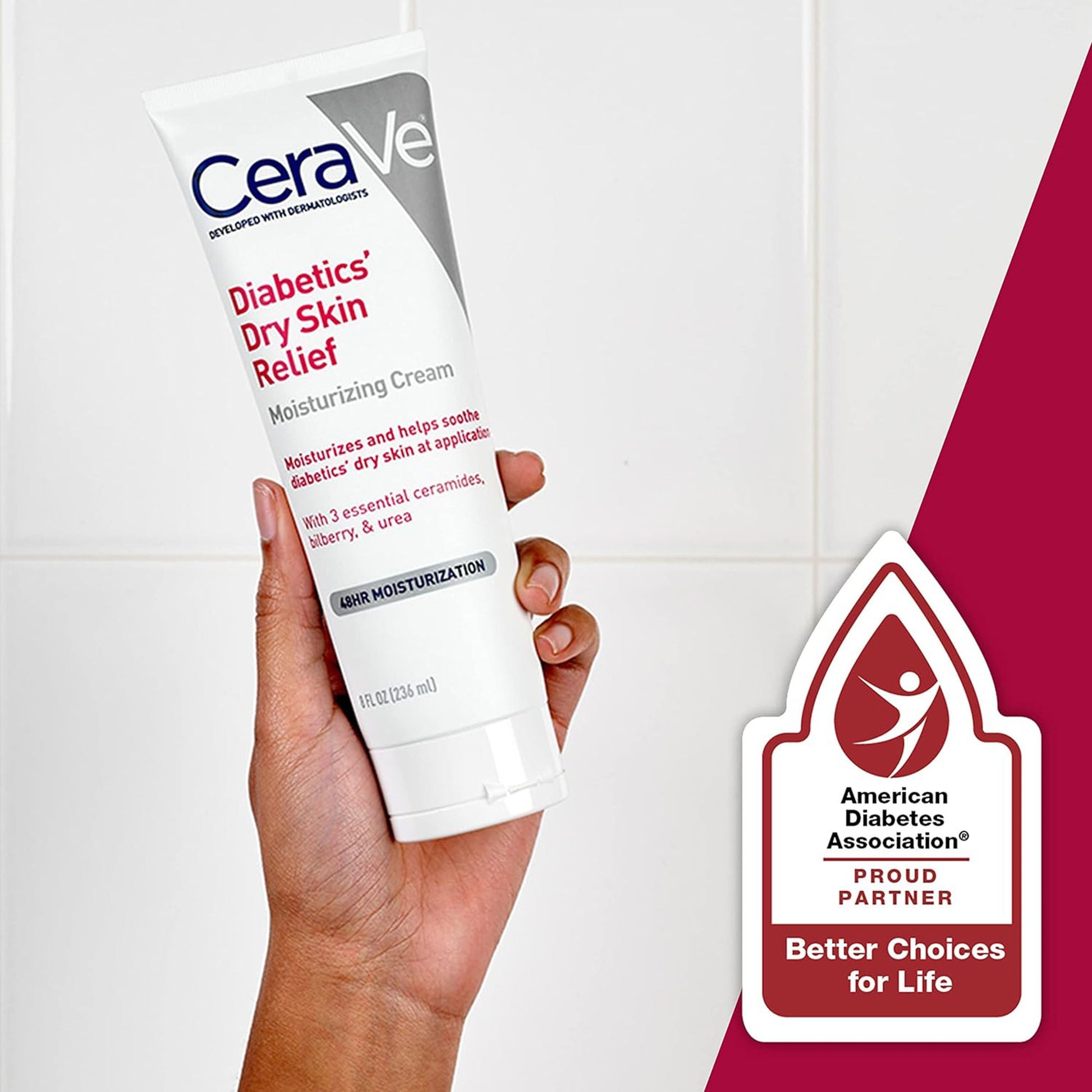 CeraVe® Diabetics' Dry Skin Relief Moisturizing Cream, Tube
