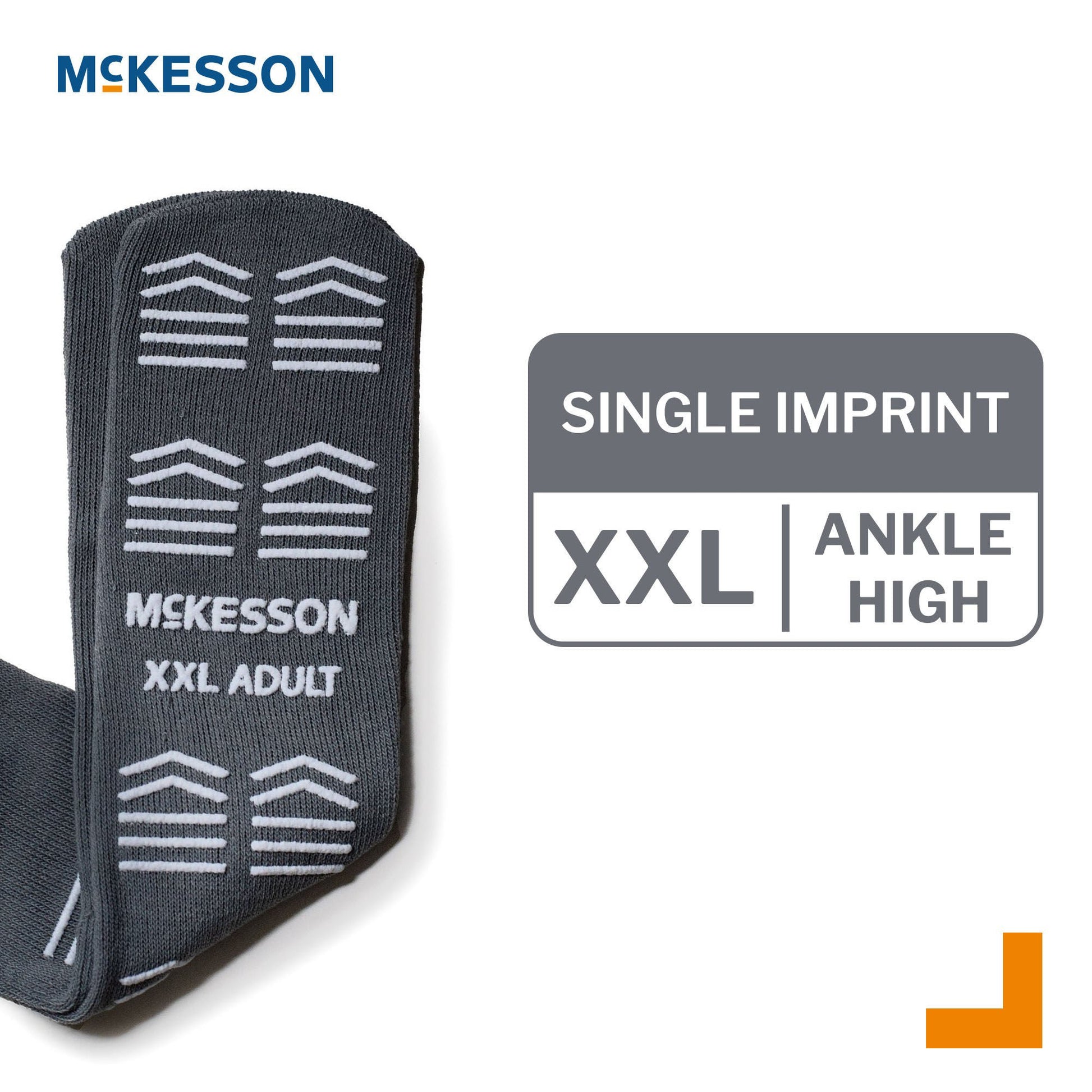 McKesson Slipper Socks, Single Tread, 2X-Large, Gray